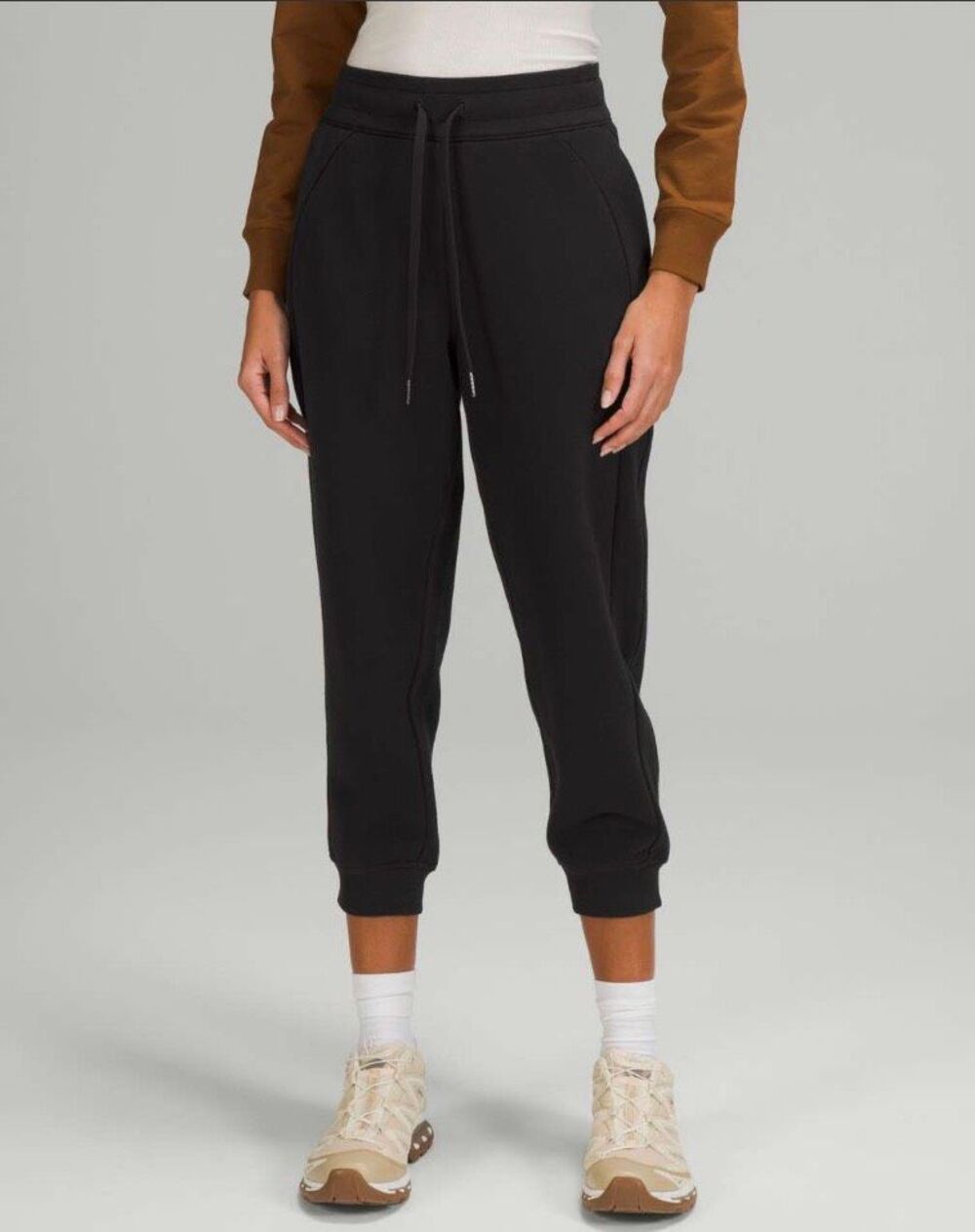 Lululemon Scuba High-Rise Cropped Jogger Black Sweatpants Loungewear Size 14